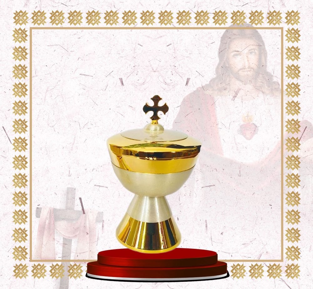 Silver Ciborium with Gold Bands