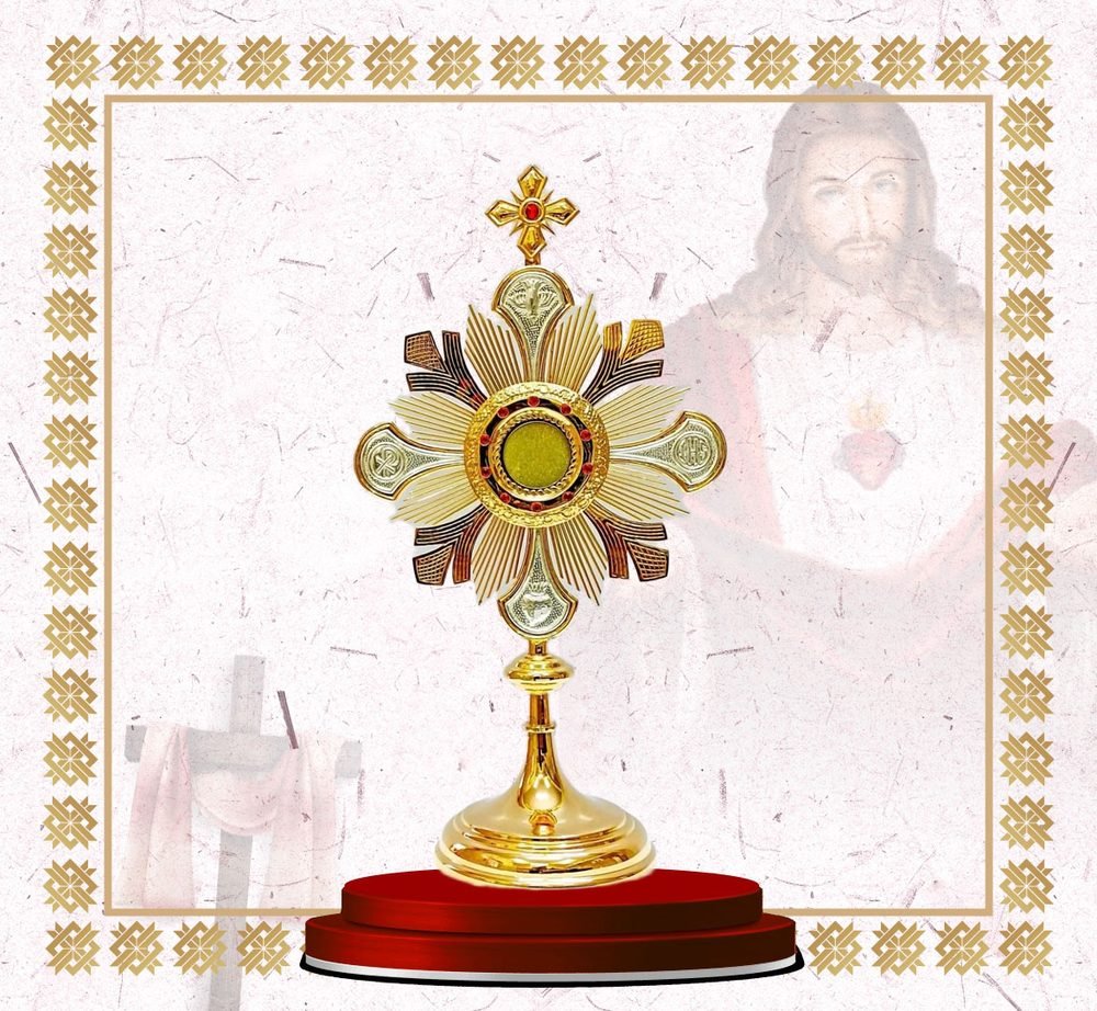 Gold Star Monstrance with Dark Enamel Rays