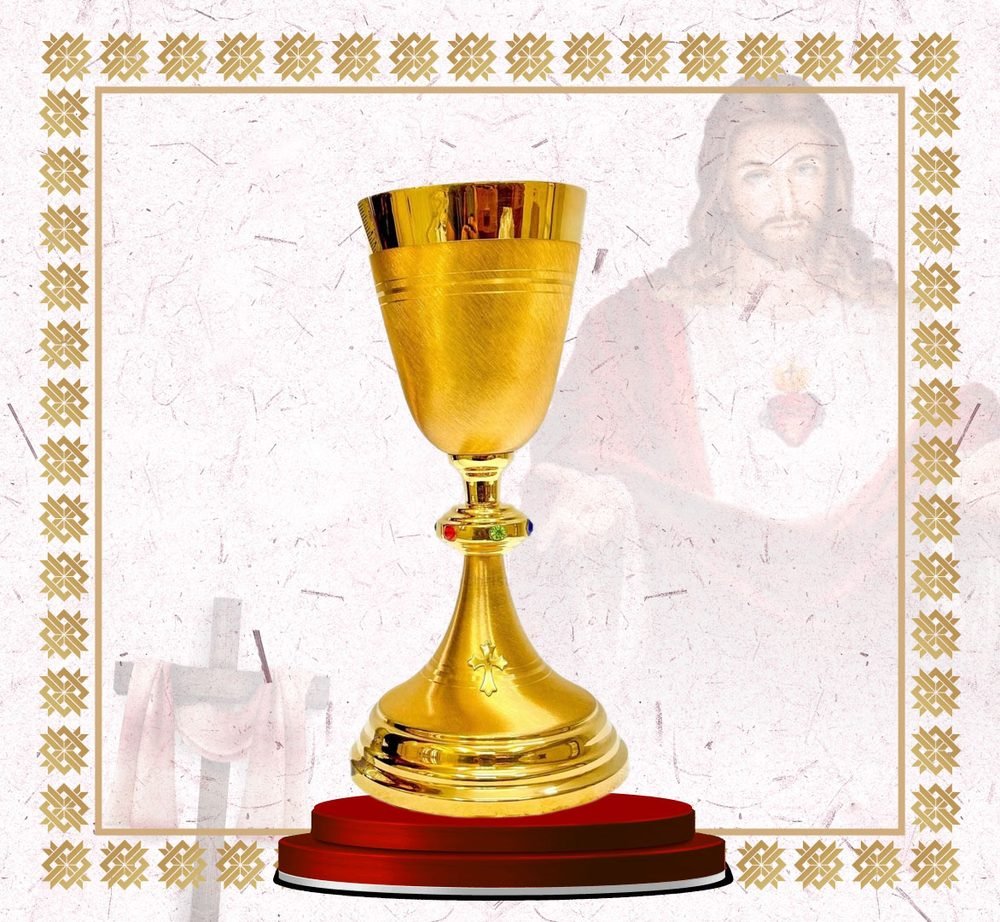 Satin Gold Chalice with Jewelled Node