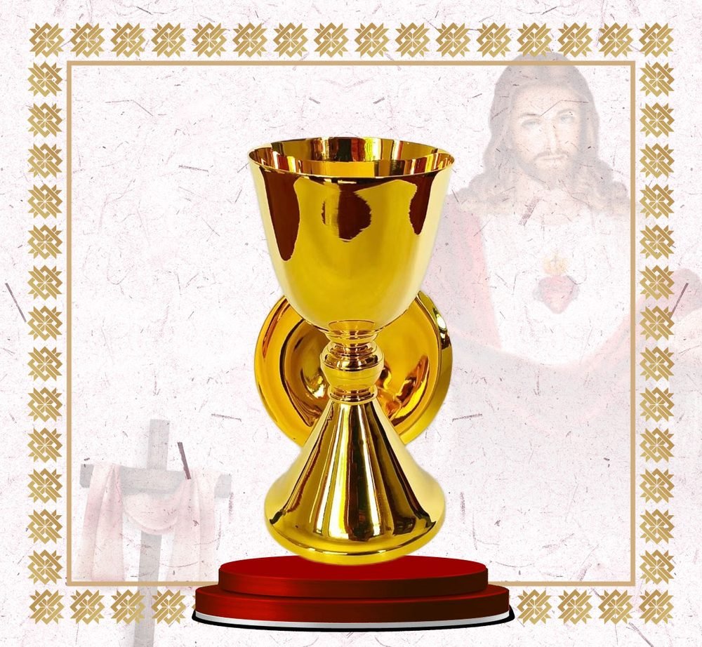 Polished Gold Chalice with Hourglass Stem
