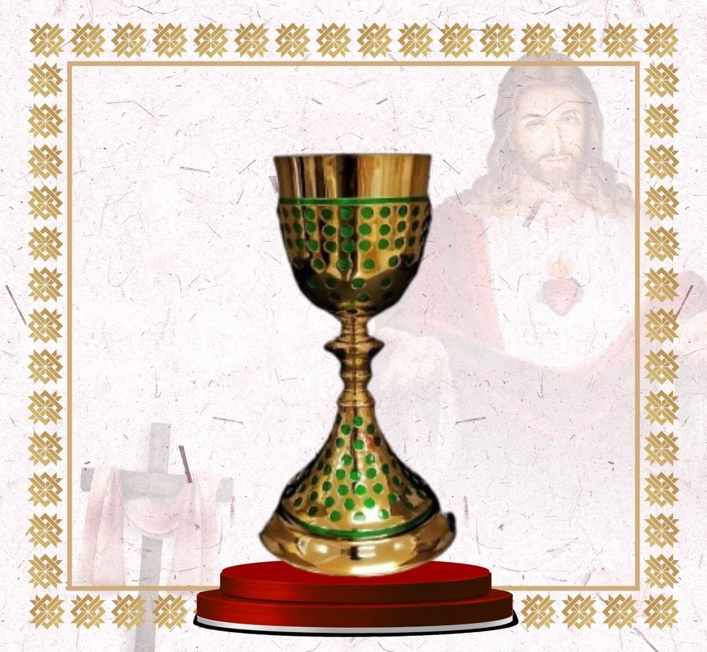 Gold Chalice with Green Enamel Studs