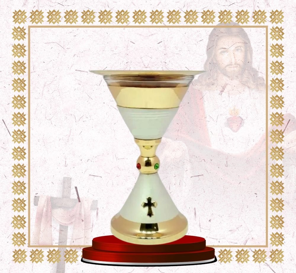Celadon Enamel and Gold Chalice