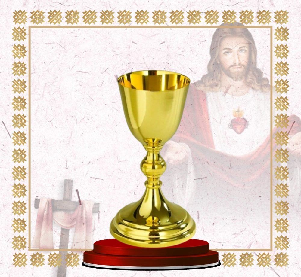 Bright Gold Chalice with Knopped Stem