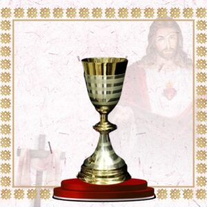 chalice – gold & silver plated (engraved striped cup)