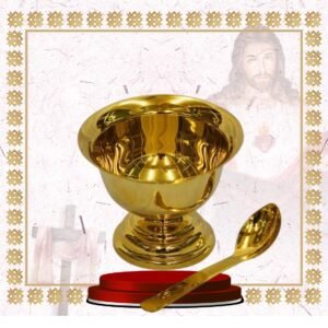 incense boat with spoon – gold plated