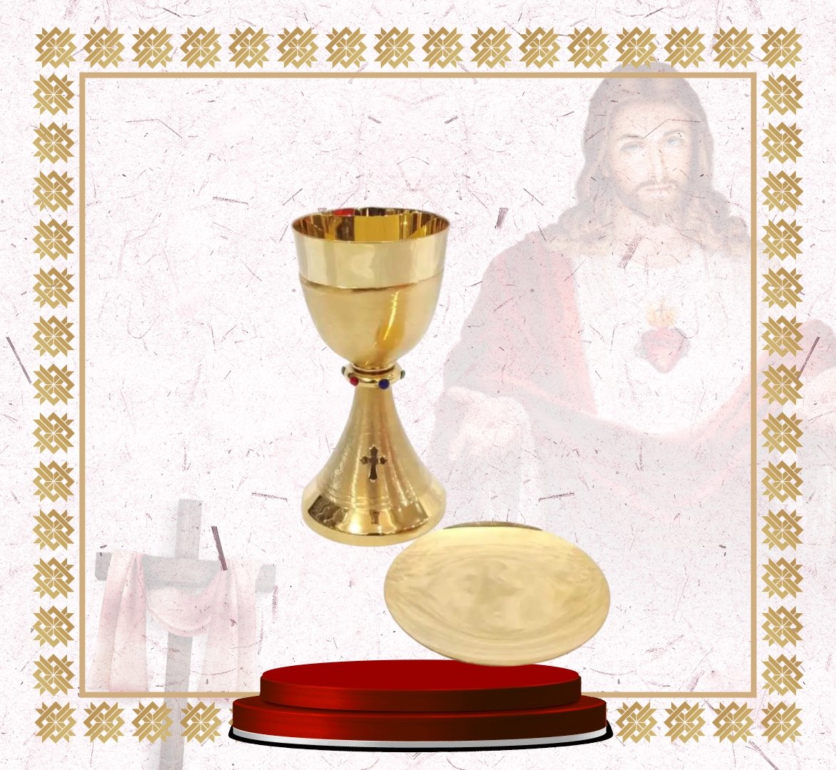 chalice & paten set with gold cross base (copy) chalice & paten set with gold cross base (copy)