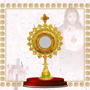 cross shaped gold monstrance with gem accents (copy)