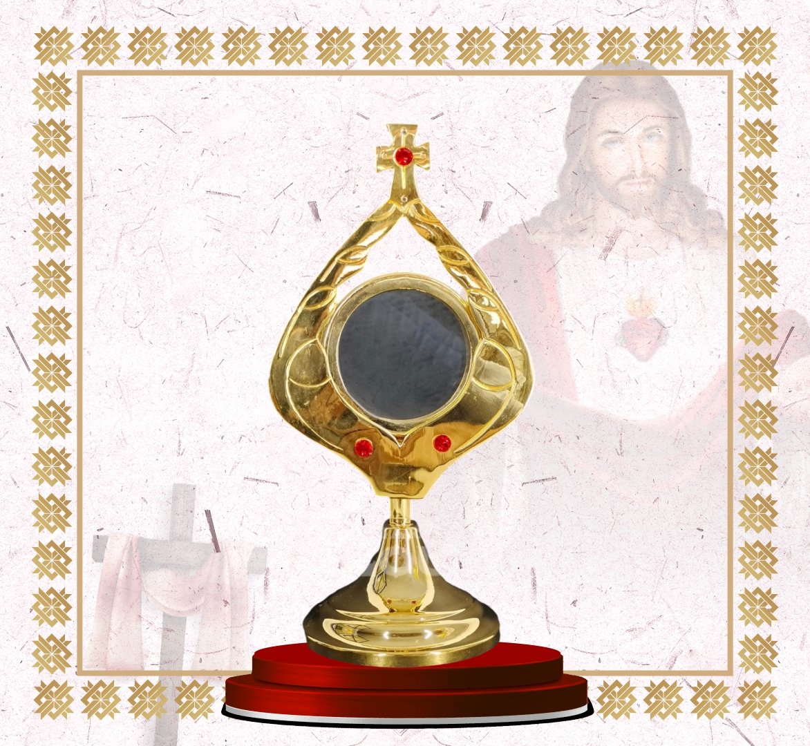 ornate gold monstrance with multicolor gemstones (copy) ornate gold monstrance with multicolor gemstones (copy)