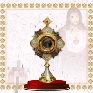 gold cross pattern monstrance with gem accents (copy)