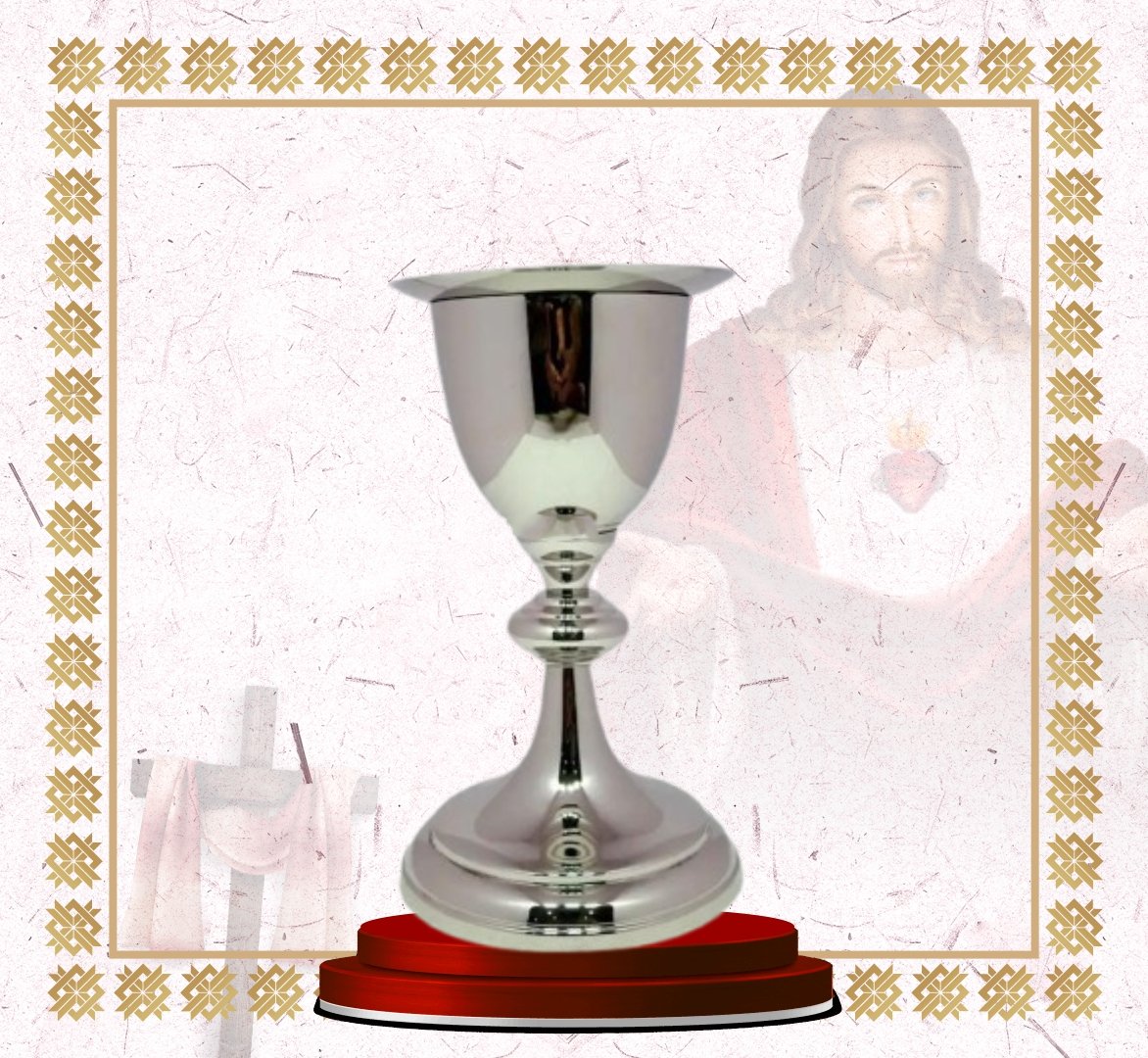 chalice & paten set – gold plated with cross & gemstone accents (copy) (copy) chalice & paten set – gold plated with cross & gemstone accents (copy) (copy)