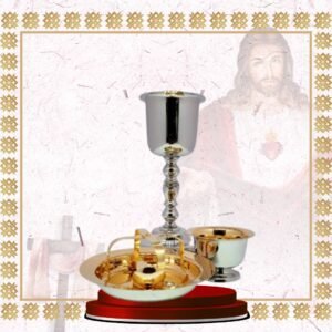chalice & paten set – gold interior with silver filigree & gemstones (copy)