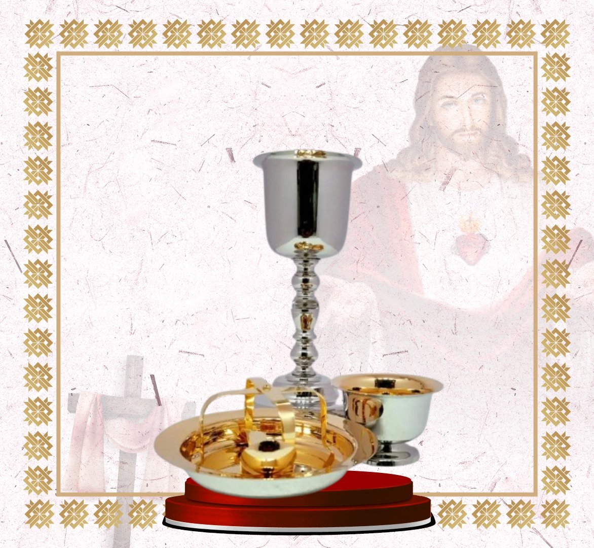 chalice & paten set – gold interior with silver filigree & gemstones (copy) chalice & paten set – gold interior with silver filigree & gemstones (copy)