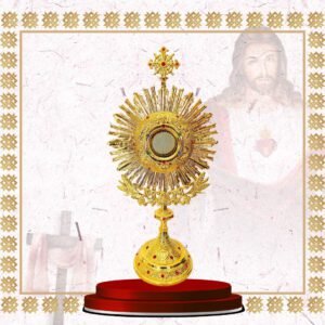 monstrance – gold plated sunburst with gemstones (copy)