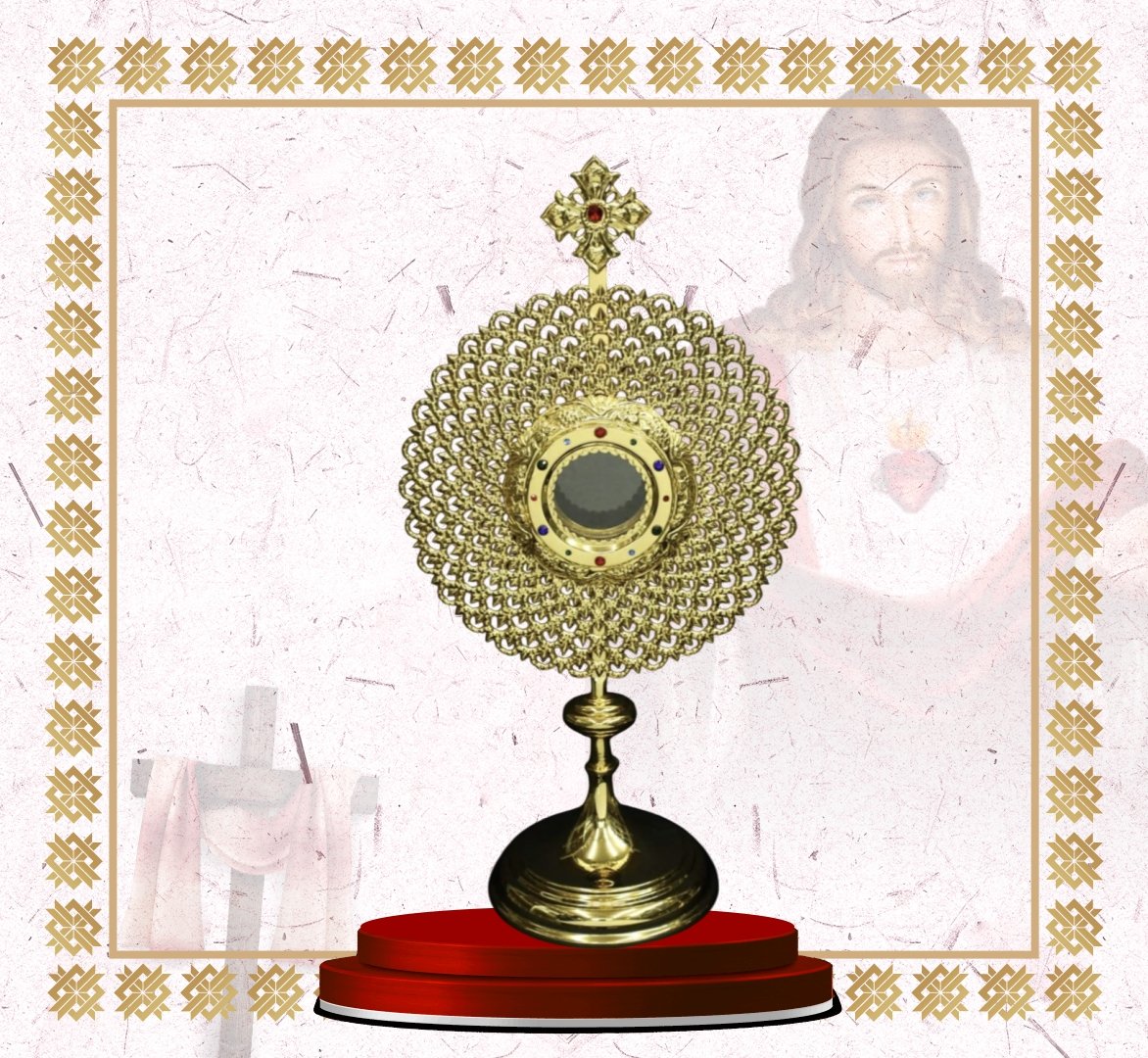 eucharistic monstrance – ornate gold design eucharistic monstrance – ornate gold design