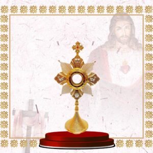 ornate gold monstrance with gem embellishments (copy)