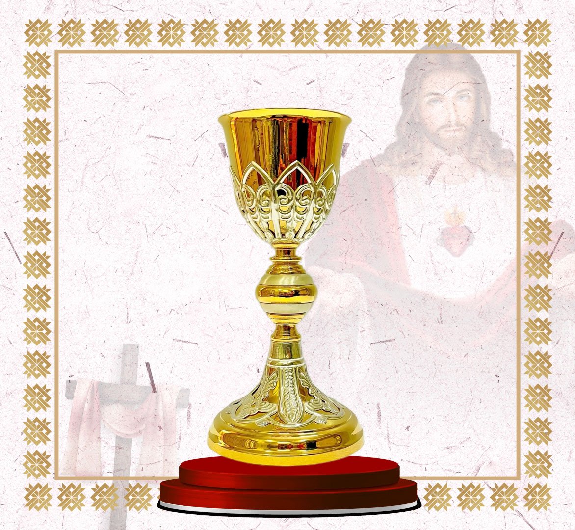 chalice – antique two tone gold plated with cross base (copy) chalice – antique two tone gold plated with cross base (copy)