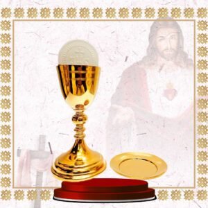 chalice & paten set – gold plated with communion host