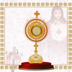 monstrance – gold plated with cross and radiant rays (copy)