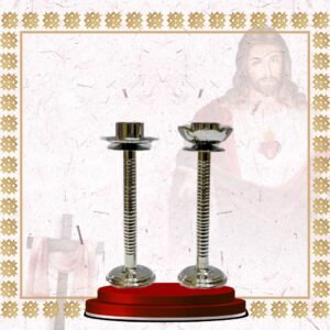 silver plated altar candle stand