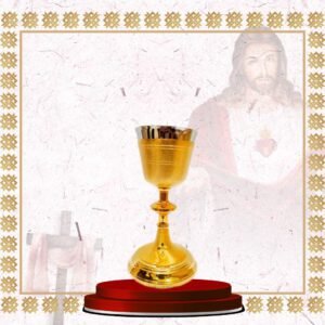 chalice – gold plated with embossed cross & vine design (copy)