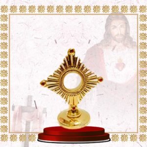 gold monstrance with cross ring design (copy)