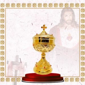 ciborium – ornate gold plated with cross lid (copy)